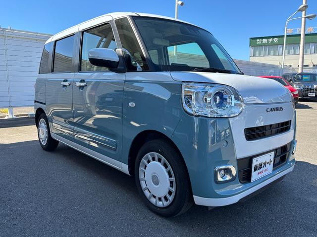 ムーヴキャンバス ストライプスＧ　雹害車につき現車確認した方のみ販売可　７インチナビ　バックカメラ　コーナーセンサー　前席シートヒーター　スマアシ　ステアリングスイッチ　ＤＶＤ再生　両側電動スライド　ホッとカップホルダー（32枚目）