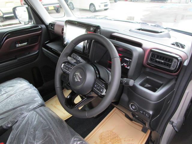 スペーシアカスタム ハイブリッドXSターボ 9インチ全方位モニター付ナビ/全車速追従機能付アダプティブクルーズ/ステアリングヒーター/両側パワースライドドア/衝突軽減ブレーキ メーカー保証継承渡し 届出済未使用車(12枚目)