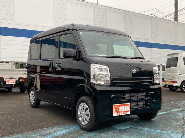 エブリイ ＰＣ　ＣＶＴ　衝突被害軽減システム　クリアランスソナー　レーンアシスト　両側スライドドア　キーレスエントリー　アイドリングストップ　電動格納ミラー　シートヒーター　オートライト　ＬＥＤヘッドランプ（3枚目）