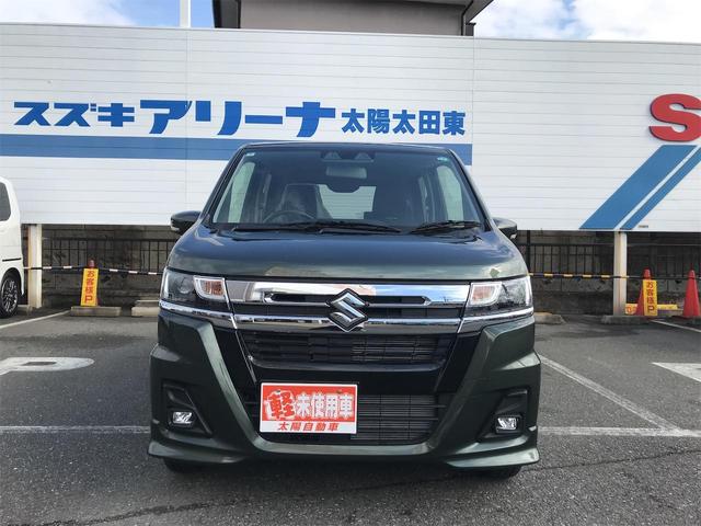ワゴンＲカスタムＺ ハイブリッドＺＸ　届出済未使用車　クリアランスソナー　オートクルーズコントロール　レーンアシスト　衝突被害軽減システム　オートライト　ＬＥＤヘッドランプ　スマートキー　アイドリングストップ　電動格納ミラー（5枚目）