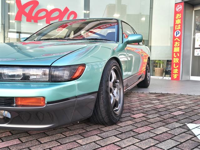 シルビア 　純正ライムグリーンＩＩ　純正５速　ＳＲ２０ＤＥＴ　２名公認　ＢＲＩＤＥフルバケ　Ｒ３２ＧＴＲホイール　エンジン内部改造有　ＴＯＭＥＩＣＮＣカム　ヘッドカバー加工　前置ＩＣ　ＨＫＳＧＴ－ＳＳタービン（6枚目）
