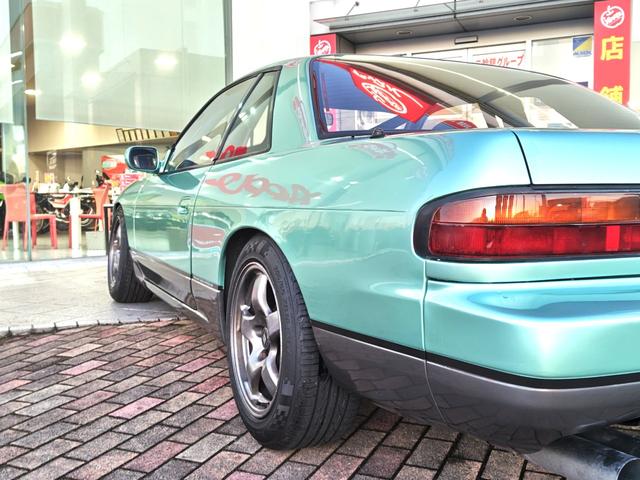 シルビア 　純正ライムグリーンＩＩ　純正５速　ＳＲ２０ＤＥＴ　２名公認　ＢＲＩＤＥフルバケ　Ｒ３２ＧＴＲホイール　エンジン内部改造有　ＴＯＭＥＩＣＮＣカム　ヘッドカバー加工　前置ＩＣ　ＨＫＳＧＴ－ＳＳタービン（10枚目）