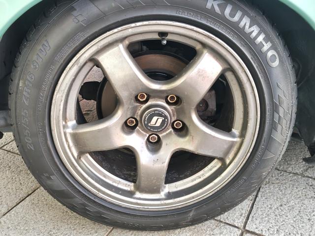 シルビア 　純正ライムグリーンＩＩ　純正５速　ＳＲ２０ＤＥＴ　２名公認　ＢＲＩＤＥフルバケ　Ｒ３２ＧＴＲホイール　エンジン内部改造有　ＴＯＭＥＩＣＮＣカム　ヘッドカバー加工　前置ＩＣ　ＨＫＳＧＴ－ＳＳタービン（26枚目）