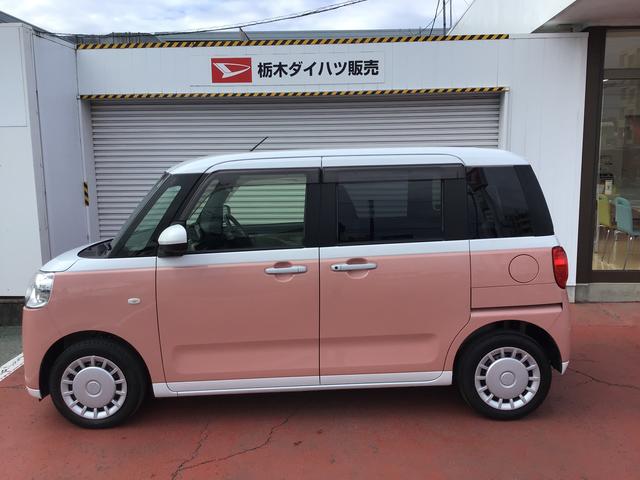 ムーヴキャンバス ストライプスＸ　電動ミラー　衝突被害軽減ブレーキ　両側オートスライドドア　コーナーセンサー　衝突安全ボディ　オートハイビーム　オートライト　ベンチシート　盗難防止システム　キーフリーシステム　レーンアシスト（3枚目）