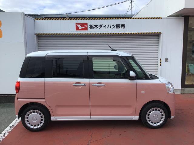 ムーヴキャンバス ストライプスＸ　電動ミラー　衝突被害軽減ブレーキ　両側オートスライドドア　コーナーセンサー　衝突安全ボディ　オートハイビーム　オートライト　ベンチシート　盗難防止システム　キーフリーシステム　レーンアシスト（4枚目）