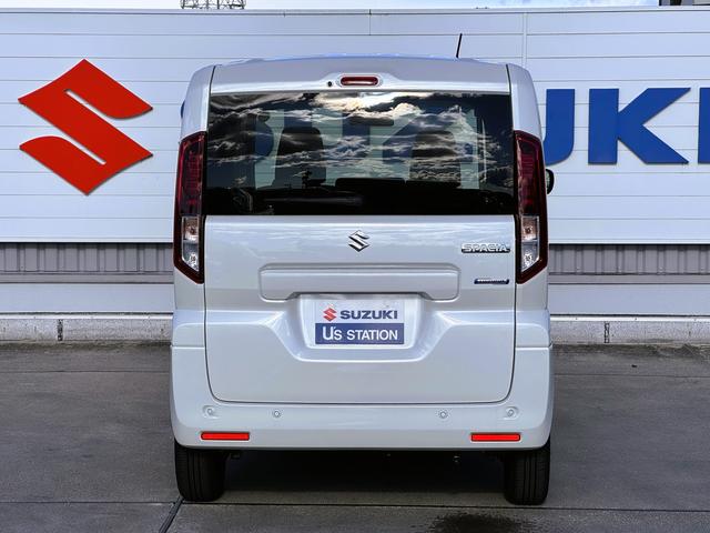 スペーシア ＨＹＢＲＩＤ　Ｘ　４ＷＤ　ＤＳＢＳＩＩ／電動スライドドア　デュアルセンサーブレーキサポートＩＩ　オートライト　電動スライドドア　プッシュスタート　シートヒーター　オートエアコン　スズキセーフティーサポート　４ＷＤ　衝突被害軽減システム　アイドリングストップ（8枚目）