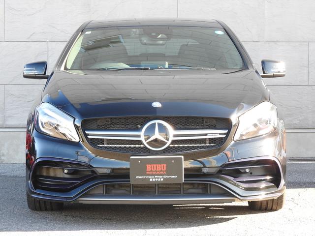 Ａクラス Ａ４５　４マチック　記録簿　純正アルミ　レッドキャリパー　純正ナビ地デジ　ドラレコ　アダプティブクルーズ　ＬＥＤヘッドライト　ブラックレザー　シートヒーター　ＡＭＧライドコントロール　ＡＭＧレッドキャリパー　ガラスルーフ　Ｂカメラ　ＢＳＭ　純正１８インチＡＷ（3枚目）