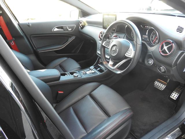 Ａクラス Ａ４５　４マチック　記録簿　純正アルミ　レッドキャリパー　純正ナビ地デジ　ドラレコ　アダプティブクルーズ　ＬＥＤヘッドライト　ブラックレザー　シートヒーター　ＡＭＧライドコントロール　ＡＭＧレッドキャリパー　ガラスルーフ　Ｂカメラ　ＢＳＭ　純正１８インチＡＷ（5枚目）