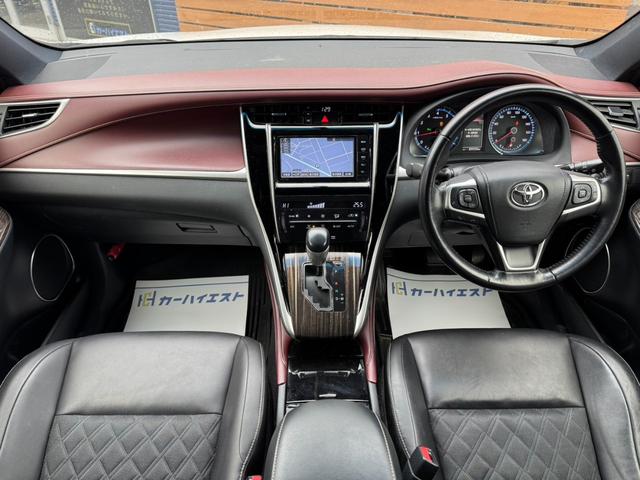 ハリアー エレガンス　フルエアロ　ディーラーナビ　フルセグ　Ｂｌｕｅｔｏｏｔｈ接続　バックカメラ　ＥＴＣ　ハーフレザーシート　パワーシート　ＬＥＤヘッド　オートライト　純正１７インチＡＷ　スマートキー　プッシュスタート（14枚目）