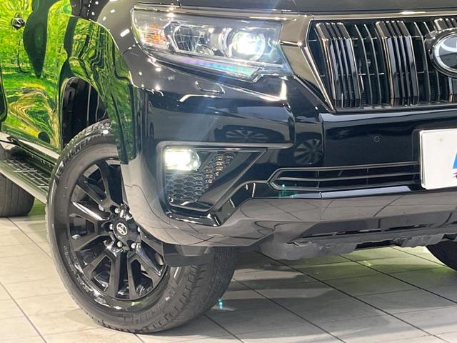 ランドクルーザープラド TX Lパッケージ・ブラックエディション 4WD ルーフレール メーカーOP9型ナビ 全周囲カメラ フルセグTV Bluetooth再生 ドラレコ シートエアコン レーダークルーズ 黒革シート LEDヘッド 衝突被害軽減システム ETC(12枚目)