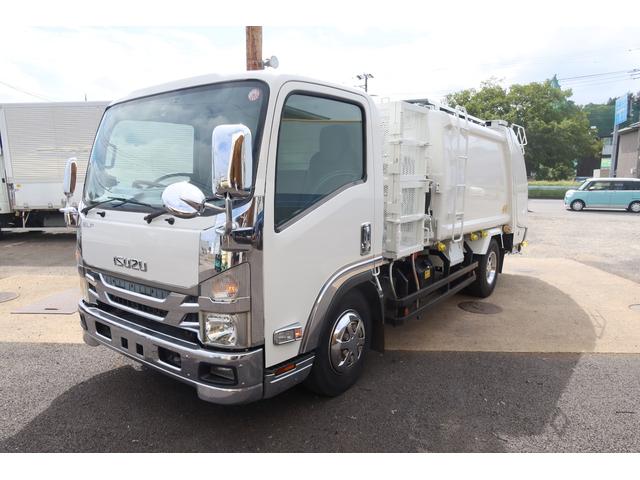 エルフトラック 　新明和　ワイドプレスパッカー車　６．０立米　積載２７００ｋｇ　汚水タンク付　連続スイッチ付（3枚目）