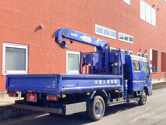 キャンター 　☆ダブルキャブクレーン☆ワイドロング☆ラジコン付☆フックイン☆２．９３ｔ吊り☆積載２３００ｋｇ☆荷台内寸：１９１×３３５☆荷台鉄板張り☆６速ＡＴ☆キーレス☆ＥＴＣ☆バックカメラ☆ドラレコ☆リアクーラー（2枚目）