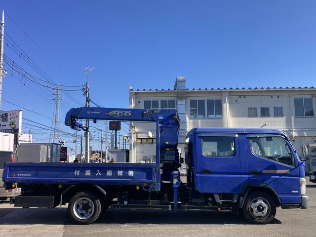 キャンター 　☆ダブルキャブクレーン☆ワイドロング☆ラジコン付☆フックイン☆２．９３ｔ吊り☆積載２３００ｋｇ☆荷台内寸：１９１×３３５☆荷台鉄板張り☆６速ＡＴ☆キーレス☆ＥＴＣ☆バックカメラ☆ドラレコ☆リアクーラー（7枚目）