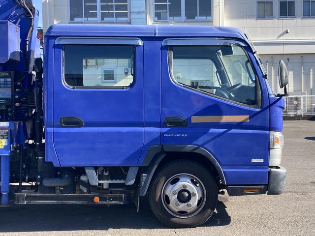 キャンター 　☆ダブルキャブクレーン☆ワイドロング☆ラジコン付☆フックイン☆２．９３ｔ吊り☆積載２３００ｋｇ☆荷台内寸：１９１×３３５☆荷台鉄板張り☆６速ＡＴ☆キーレス☆ＥＴＣ☆バックカメラ☆ドラレコ☆リアクーラー（8枚目）