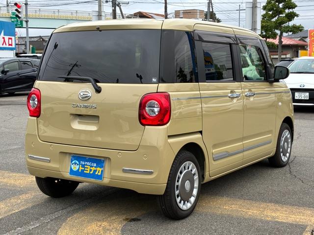 ムーヴキャンバス セオリーＧ　被害軽減ブレーキ　オートエアコン　オートハイビーム　ＬＥＤヘッドライト　フォグランプ　両側シートヒーター　両側パワースライドドア　ステアリングスイッチ　ホットドリンクホルダー（4枚目）