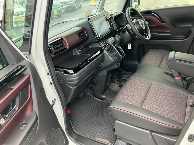 スペーシアカスタム ハイブリッドXSターボ メーカーオプション9インチナビ 全方位モニター ビルトインETC 前後ドラレコ 両側PSD 電動パーキングブレーキ ステアリングヒーター アダプティブクルーズコントロール シートヒーター(56枚目)