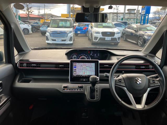 ワゴンＲスティングレー ハイブリッドＴ　純正８インチナビ　フルセグＴＶ　全方位モニター　ＬＥＤヘッドライト　フォグランプ　シートヒーター　スマートキー　クルーズコントロール　ビルトインＥＴＣ　パドルシフト　ＣＤ／ＤＶＤ再生不可　雹凹（9枚目）