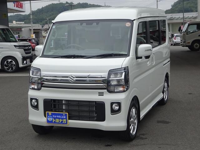 エブリイワゴン ＰＺターボスペシャル　両側パワースライドドア　純正フロアマット　ＥＴＣ２．０　運転席シートヒーター　助手席オートステップ　本革ステアリング　ＤＣＢＳ　ＬＥＤヘッドライト　入ルーフ　後期ＣＶＴモデル　キーレスプッシュスタート（3枚目）