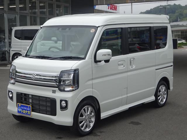 エブリイワゴン ＰＺターボスペシャル　両側パワースライドドア　純正フロアマット　ＥＴＣ２．０　運転席シートヒーター　助手席オートステップ　本革ステアリング　ＤＣＢＳ　ＬＥＤヘッドライト　入ルーフ　後期ＣＶＴモデル　キーレスプッシュスタート（4枚目）