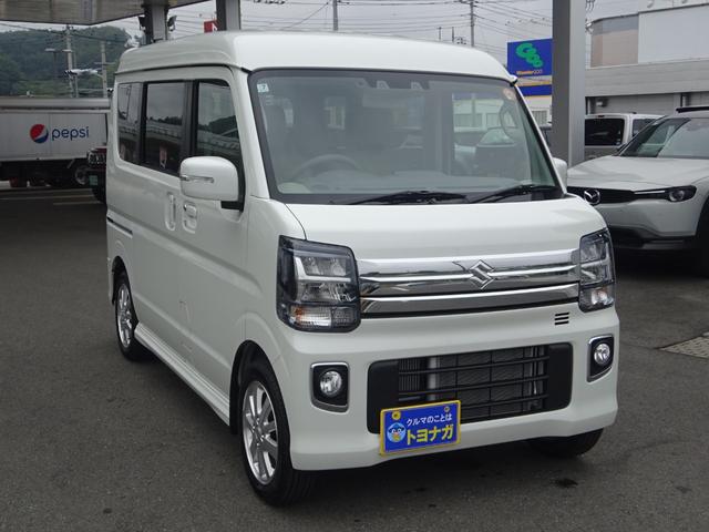 エブリイワゴン ＰＺターボスペシャル　両側パワースライドドア　純正フロアマット　ＥＴＣ２．０　運転席シートヒーター　助手席オートステップ　本革ステアリング　ＤＣＢＳ　ＬＥＤヘッドライト　入ルーフ　後期ＣＶＴモデル　キーレスプッシュスタート（6枚目）