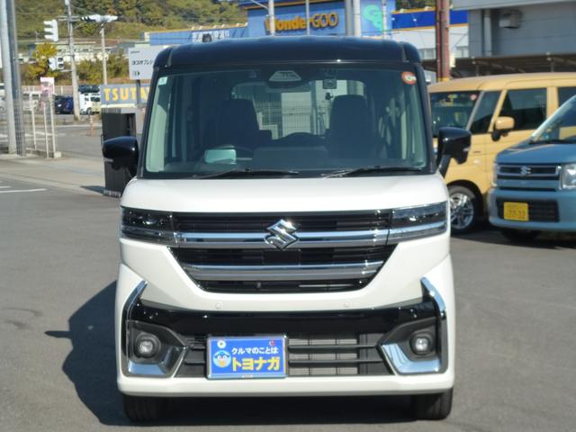 スペーシアカスタム ハイブリッドＸＳターボ　４ＷＤ　全方位モニター付９インチメモリーナビ　フルセグＴＶ　前後ドライブレコーダー　ビルトインＥＴＣ　両側電動スライドドア　シートヒーター　ステアリングヒーター　スペアキー　ワンオーナー（3枚目）