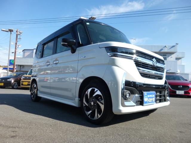 スペーシアカスタム ハイブリッドＸＳターボ　４ＷＤ　全方位モニター付９インチメモリーナビ　フルセグＴＶ　前後ドライブレコーダー　ビルトインＥＴＣ　両側電動スライドドア　シートヒーター　ステアリングヒーター　スペアキー　ワンオーナー（5枚目）