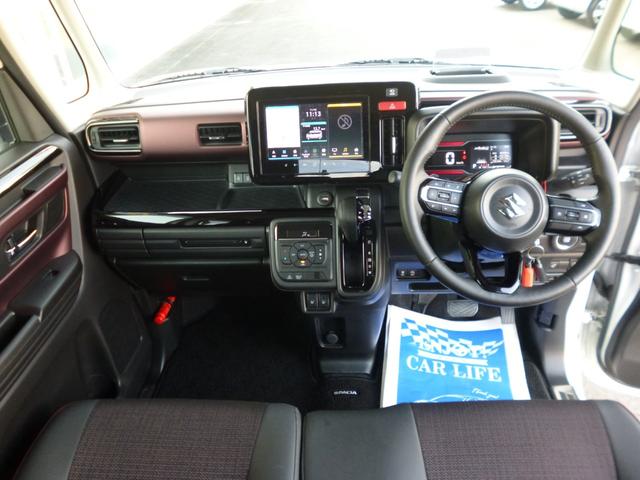 スペーシアカスタム ハイブリッドＸＳターボ　４ＷＤ　全方位モニター付９インチメモリーナビ　フルセグＴＶ　前後ドライブレコーダー　ビルトインＥＴＣ　両側電動スライドドア　シートヒーター　ステアリングヒーター　スペアキー　ワンオーナー（9枚目）