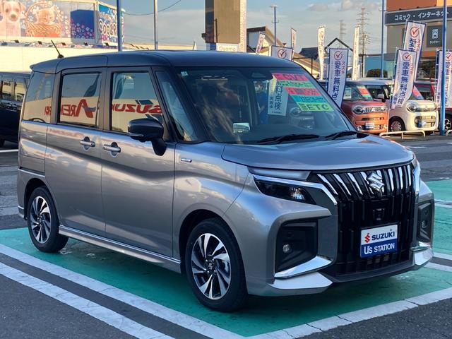 ソリオ バンディット　ＨＹＢＲＩＤ　ＭＶ　３型　ナビ・ＥＴＣ付　バックカメラ　　Ｂｌｕｅｔｏｏｔｈ　スライドドア　純正ナビ　プッシュスタート　シートヒーター　オートエアコン　ＥＴＣ　禁煙車　スズキセーフティーサポート　衝突被害軽減システム　アイドリングストップ（6枚目）