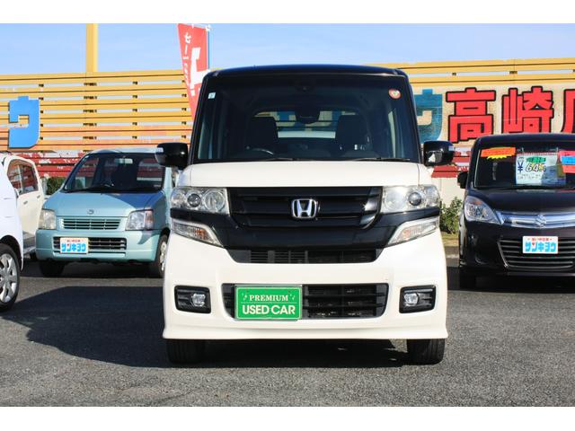 N-BOXカスタム 2トーンカラースタイル G・ターボLパッケージ ブラックルーフ ターボモデル パドル7速MTモードCVT 両側電動スライドドア SDナビ ワンセグTV CD/DVDビデオ Bluetooth バックカメラ クルーズコントロール 禁煙車(6枚目)