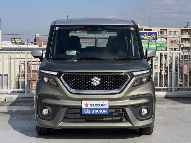 ソリオバンディット ＨＹＢＲＩＤ　ＳＶ　５ＡＧＳ　全方位モニタ用カメラＰＫＧ　全方位モニター用カメラパッケージ　オートライト　電動スライドドア　プッシュスタート　シートヒーター　オートエアコン　スズキセーフティーサポート　衝突被害軽減システム　アイドリングストップ　横滑り防止（4枚目）