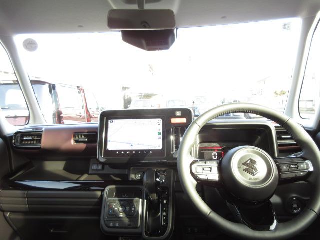 スペーシアカスタム カスタム　ＨＹＢＲＩＤ　ＸＳ　コネクト対応全方位カメラ付ナビ　オートライト　Ｂｌｕｅｔｏｏｔｈ　スライドドア　純正ナビ　プッシュスタート　シートヒーター　オートエアコン　スズキセーフティーサポート　衝突被害軽減システム　アイドリングストップ　横滑り防止機能（4枚目）