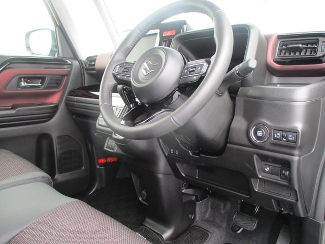 スペーシアカスタム カスタム　ＨＹＢＲＩＤ　ＸＳターボ　オートライト　スライドドア　プッシュスタート　シートヒーター　オートエアコン　スズキセーフティーサポート　衝突被害軽減システム　アイドリングストップ　衝突安全ボディ　盗難防止システム（13枚目）