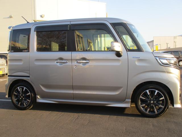 スペーシアカスタム カスタム HYBRID XS ナビゲーション付 バックカメラ オートライト スライドドア プッシュスタート 純正ナビ シートヒーター オートエアコン スズキセーフティーサポート 衝突被害軽減システム アイドリングストップ 衝突安全ボディ(4枚目)