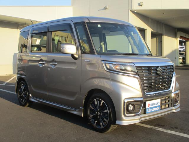 スペーシアカスタム カスタム HYBRID XS ナビゲーション付 バックカメラ オートライト スライドドア プッシュスタート 純正ナビ シートヒーター オートエアコン スズキセーフティーサポート 衝突被害軽減システム アイドリングストップ 衝突安全ボディ(6枚目)