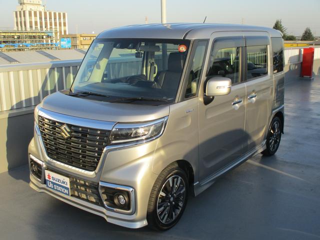 スペーシアカスタム カスタム HYBRID XS ナビゲーション付 バックカメラ オートライト スライドドア プッシュスタート 純正ナビ シートヒーター オートエアコン スズキセーフティーサポート 衝突被害軽減システム アイドリングストップ 衝突安全ボディ(7枚目)