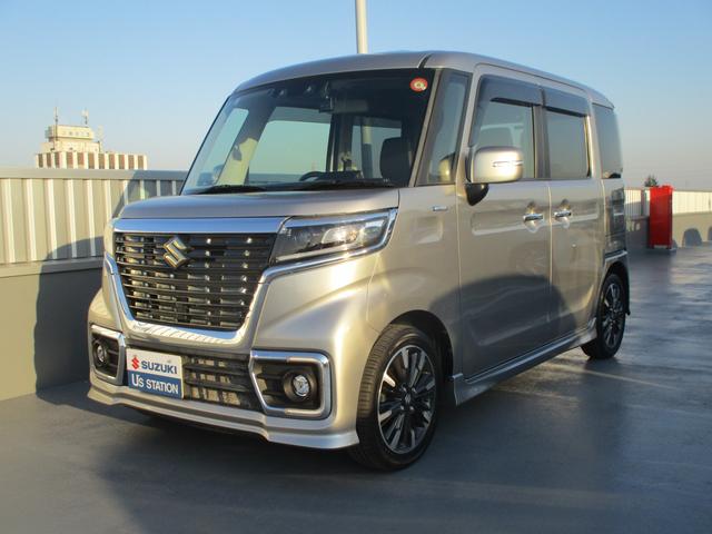 スペーシアカスタム カスタム HYBRID XS ナビゲーション付 バックカメラ オートライト スライドドア プッシュスタート 純正ナビ シートヒーター オートエアコン スズキセーフティーサポート 衝突被害軽減システム アイドリングストップ 衝突安全ボディ(8枚目)