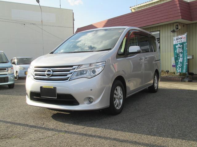 セレナ ２０Ｇ　Ｓ－ハイブリッド　オートクルーズ　盗難防止システム　ＡＢＳ　リアエアコン　衝突安全ボディ　ＳＤ　ナビＴＶ　Ｗエアバック　３列シート　スマートキー　エアバッグ　パワーウインドウ　キーレスエントリーキー　フルフラット（4枚目）