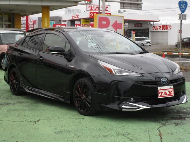 プリウス Ｓ　４ＷＤ　禁煙車　モデリスタエアロ　ＬＥＯＮＩＳ１７インチアルミホイール　ガナドールマフラー　純正ＳＤナビ・フルセグＴＶ・ブルートゥース　全方位モニター　ＥＴＣ　クルーズコントロール　ＬＥＤライト（3枚目）