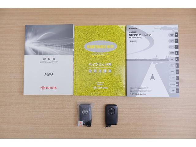 アクア G 純正SDナビ 地デジTV スマートキー ETC 電動格納ミラー Bluetooth接続 純正アルミ 横滑り防止装置 ワンオーナー(42枚目)