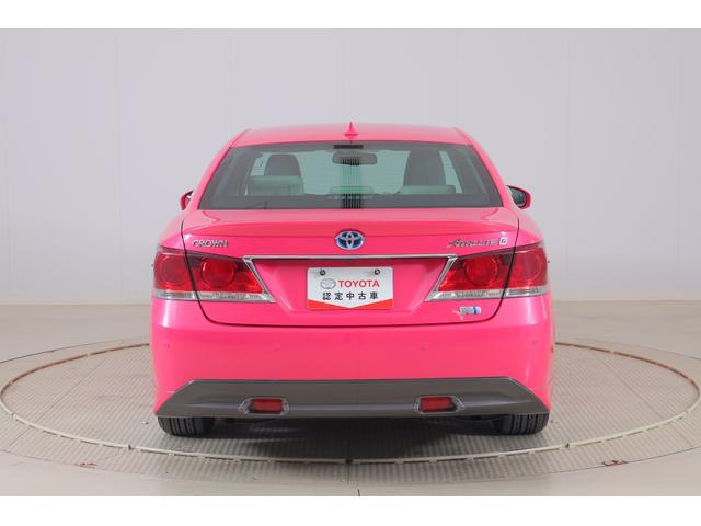 クラウンハイブリッド アスリートＧ　リボーンピンク　サンルーフ　レーダークルーズ　プリクラッシュセーフティ　純正ＨＤＤナビ　地デジＴＶ　パノラミックビューモニター　クリアランスソナー　スマートキー　ＥＴＣ　オートハイビーム　白本革　シートヒーター　１８インチＡＷ　横滑り防止装置（46枚目）