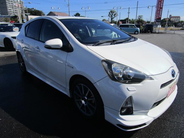 アクア TRDエアロ 地デジナビ バックカメラ ETC キーフリー 保証1年付(4枚目)