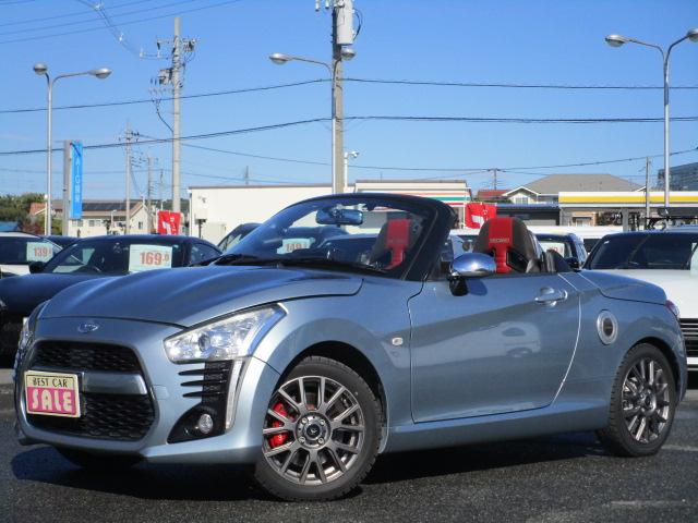 コペン ローブ　車高調付　地デジナビ　バックカメラ　ＥＴＣ　キーフリー　シートヒーター　保証１年付　社外アルミ　タワーバー　エアクリ（4枚目）