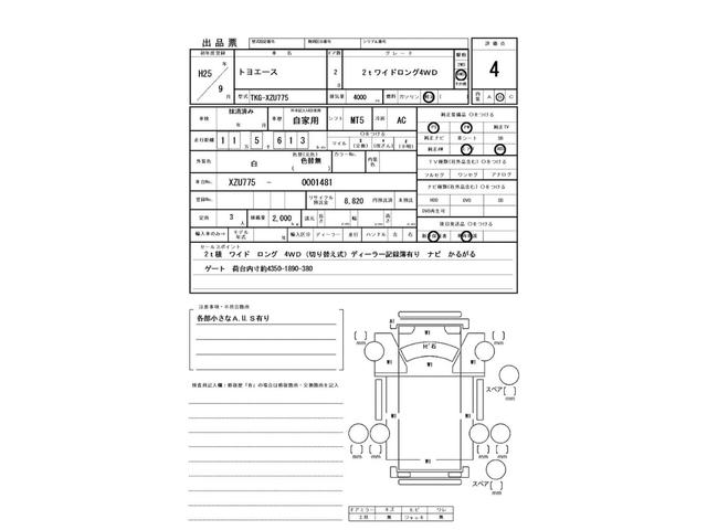トヨエース ２ｔ　ワイド　ロング　４ＷＤ　ナビ　４ＷＤ切り替え式　かるがるゲート（2枚目）