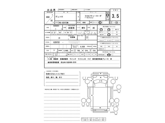 デュトロ ３ｔ　セフティーローダー　ラジコン　ナビ　衝突被害軽減ブレーキ　車線逸脱警報装置（2枚目）