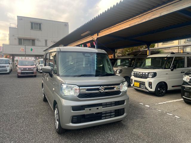 スペーシア ハイブリッドG Bluetoothフルセグ地デジナビ付き届出済み未使用車 ハンズフリー CD スズキセーフティサポート スマートキ― LEDヘッドライト 両側スライドドア メーカー保証付(3枚目)