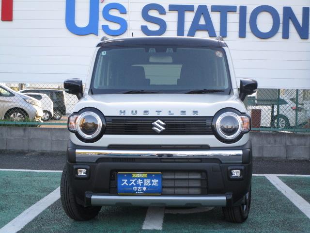 ハスラー タフワイルドターボ 3型 LEDヘッドランプ ルーフレール スズキセーフティーサポート 後退時ブレーキサポート LEDヘッドランプ LEDフロントフォグランプ 本革巻ステアリングホイール フルオートエアコン【ナノイーX搭載】 タフワイルド専用フロントグリル(2枚目)