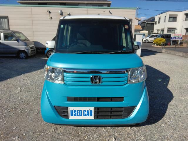 N-BOX 2トーンカラースタイル GターボSSパッケージ スマートキー 両側パワースライドドア ナビ TV バックカメラ ETC 衝突軽減ブレーキ シロ/水色ツートン オートクルーズ(2枚目)