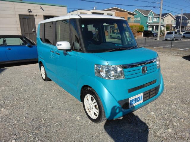 N-BOX 2トーンカラースタイル GターボSSパッケージ スマートキー 両側パワースライドドア ナビ TV バックカメラ ETC 衝突軽減ブレーキ シロ/水色ツートン オートクルーズ(6枚目)