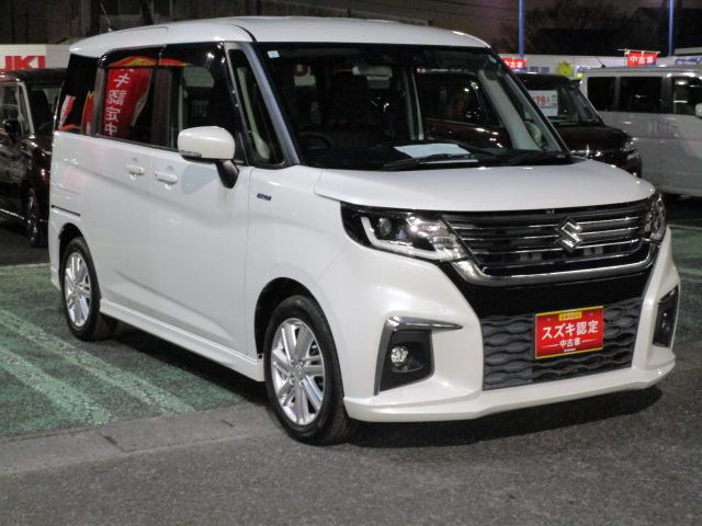 ソリオ ＨＹＢＲＩＤ　ＭＺ　純正８インチナビ　テレビ　ＤＶＤ　アダプティブクルーズコントロール　ナビ連動前後ドライブレコーダー　ＥＴＣ　ＬＥＤヘッドライト　オートライト　オートマチックハイビーム　前後ブレーキサポート　ヘッドアップディスプレイ　両側電動スライドド（2枚目）