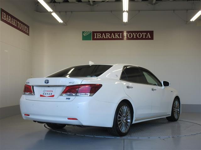 クラウンマジェスタ Ｆバージョン　衝突回避システム　Ｐシート　クルコン　ＤＶＤ可　Ｗエアコン　ＥＴＣ車載器　黒革シート　エアコン　ＬＥＤライト　盗難防止システム　キーレス　エアバッグ　ナビＴＶ　横滑防止　ドラレコ　ＡＢＳ　メモリーナビ（3枚目）